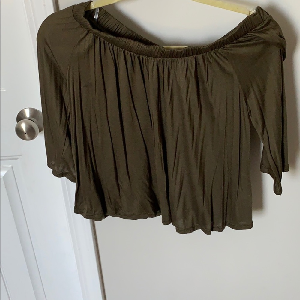 Off the shoulder green top. Never been worn